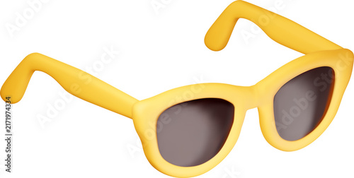 Yellow sunglasses 3d icon