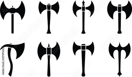Foto Black silhouette of t-shirts with various necklines and sleeve styles crew