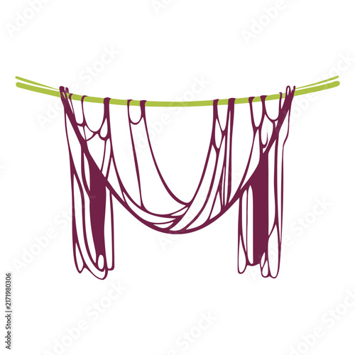 Clothesline isolated vector illustration