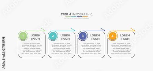 Presentation business abstract background infographic template colorful step 4