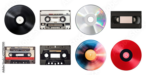 PNG Retro media formats collection on transparent background