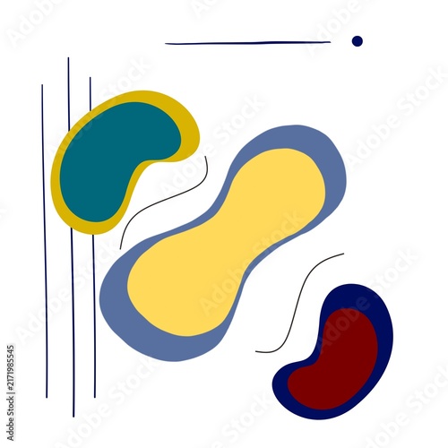 Foto Abstract modern minimalist composition featuring organic blob shapes