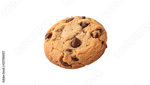 Canvastavla Delicious homemade chocolate chip cookie sweet biscuit snack isolated on transpa