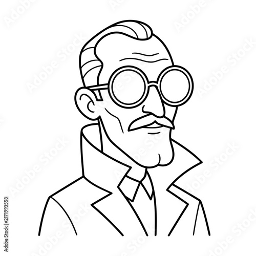 Man with Glasses and Mustache
