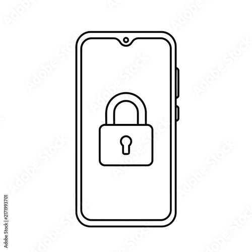 Smartphone with lock icon