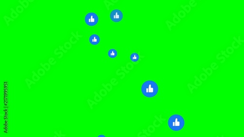 Floating Blue Thumbs Up Social Media Like Animation
