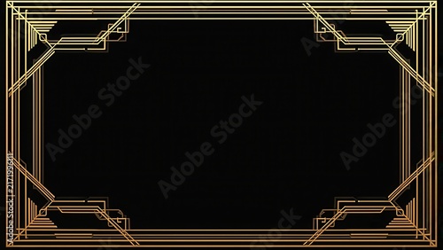Art Deco New Year poster geometric elegant, gold black symmetrical pattern luxury vintage, 1920s glamour aesthetic trendy sophisticated, elegant deco style