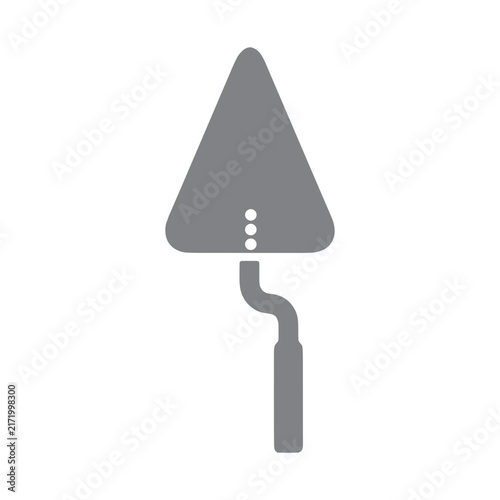 Flat Gray Masonry Trowel Icon for Construction and Building Work