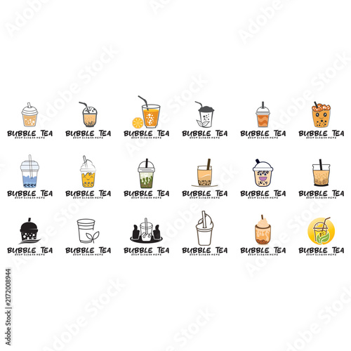 boba logo design illustrations