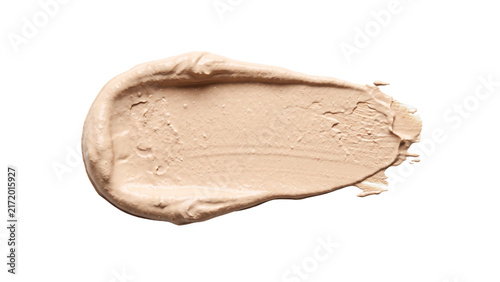 Obraz na plátně Cosmetic foundation cream smudge isolated on a transparent background, smooth be