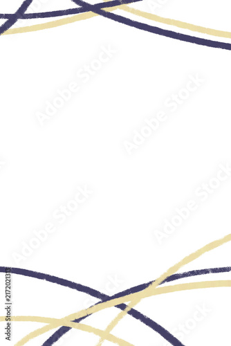 minimal yellow and violet lines frame decoration on transparent background design element