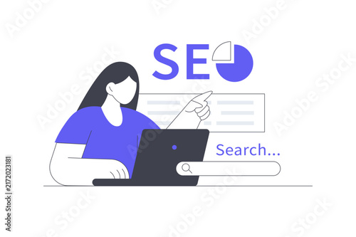 Obraz na płótnie Internet Algorithms Search and SEO Engine Query Optimization