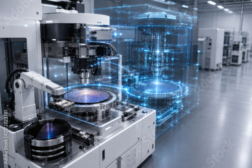 Semiconductor manufacturing with digital twin technology in a modern cleanroom factory