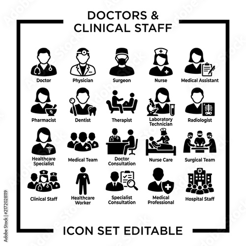 Medical Professionals Icon Set Collection 1.