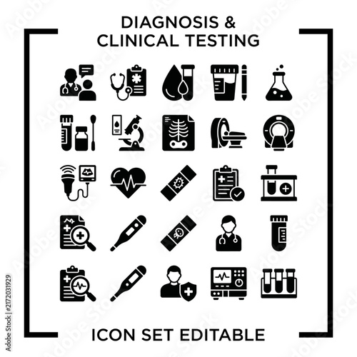 MedicalDiagnosticsAndClinicalTestingIconSet.