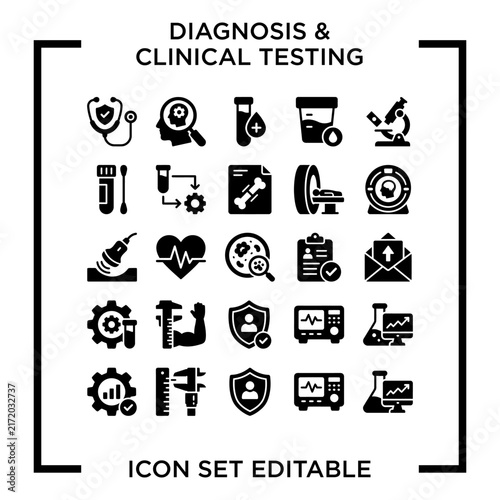 MedicalDiagnosticsClinicalTestingIconSetCollection.