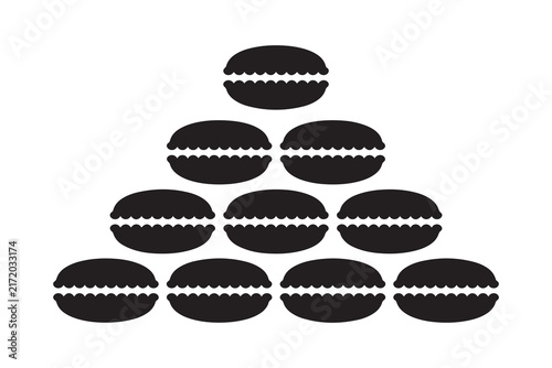 Stacked Oval Shapes Minimal Black and White Vector Illustration