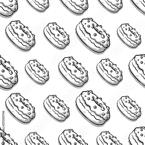Monochrome Sprinkle Donut Seamless Pattern Vector Art