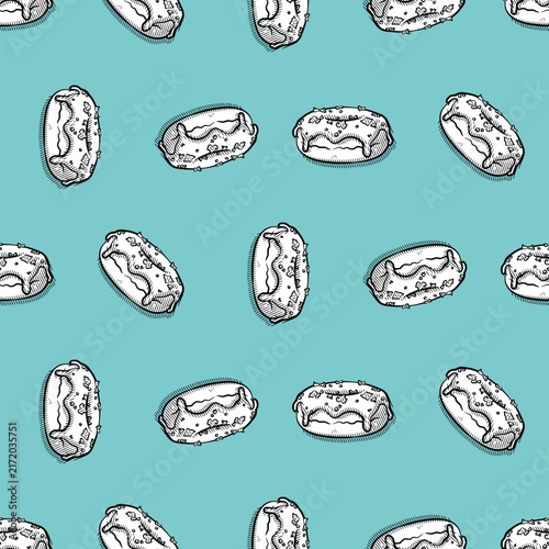 Scattered Glazed Donut Seamless Pattern Vector Design