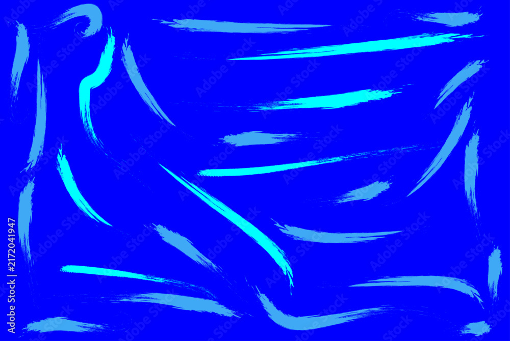 Fototapeta premium Abstract Blue Background with Cyan Light Streaks and Soft Brush Strokes.
