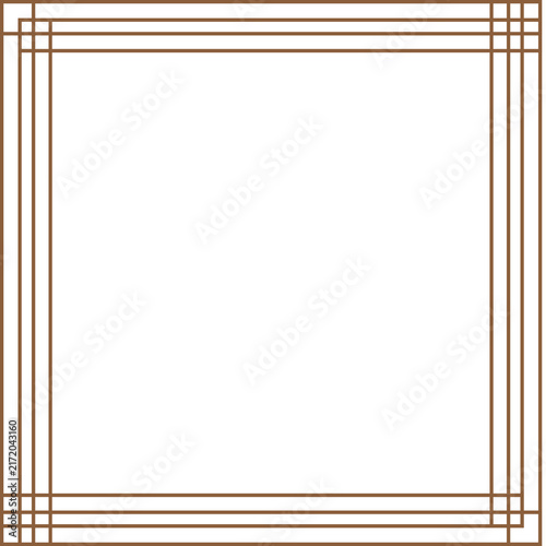 Empty golden picture frame isolated on white background for art display and gallery mockup