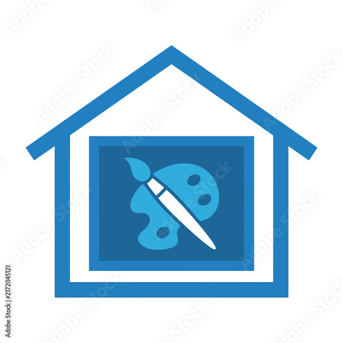 Art Studio Icon Representing Creative Home Workshop and Painter Crafting Space