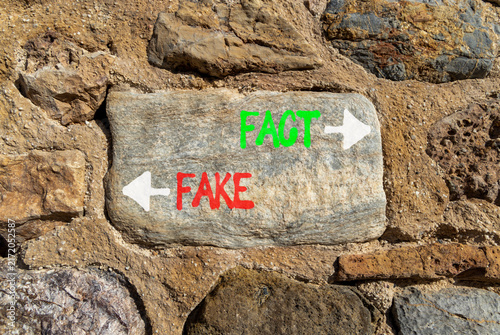 Canvastavla Fact or fake words symbol