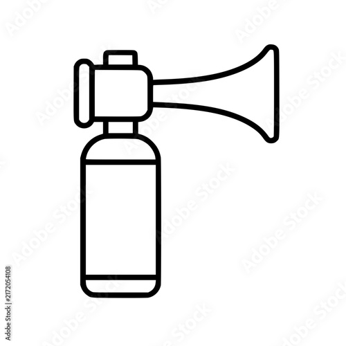 Foto Air horn icon flat outline in black