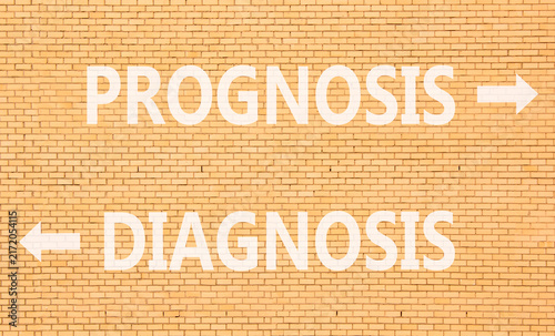 Obraz na plátne Prognosis vs diagnosis words symbol