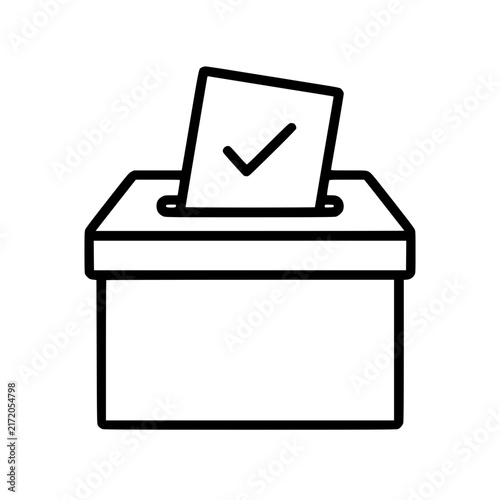 Ballot Vote Box Icon flat outline in black