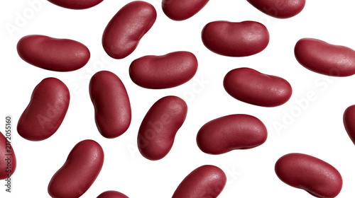 Фотография Deep red kidney beans scattered, isolated on transparent background