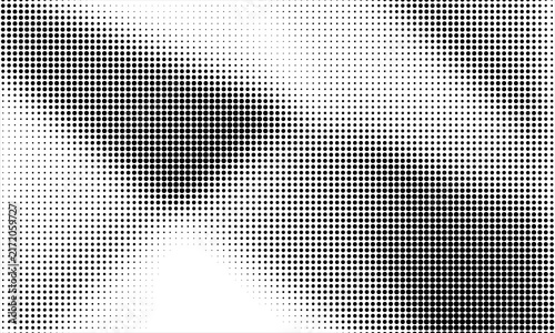 Dotted halftone gradient texture. Vanishing polka dot background. Repeating dots gradation pattern background. Black fading comic pop art overlay backdrop. Raster effect wallpaper. Vector halftone
