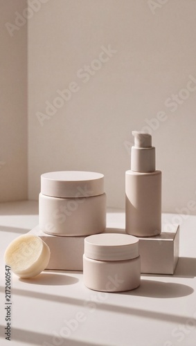 Monochromatic Cream Jars Foundation Pump Shadows Studio