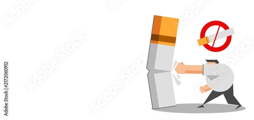 Картината върху платно Smoking cessation concept with copyspace and cigarette prohibition awareness ill
