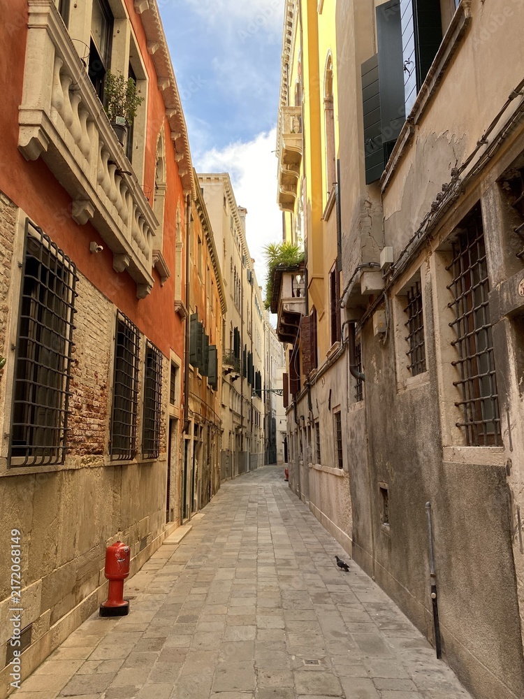 Fototapeta premium narrow street in venice