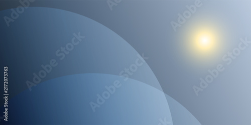 Картината върху платно Illustration of a serene view of a crescent moon against a gradient night sky with visible stars