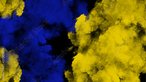 Yellow and blue smoke background