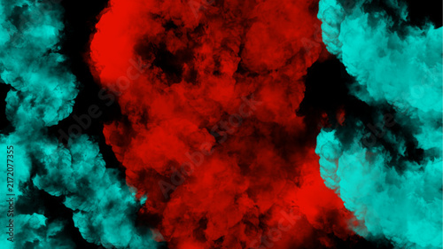 Blue and red smoke cloud abstract background