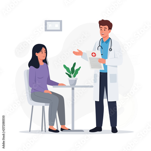 Doctor Consulting Patient With Medical Advice And Health Report
