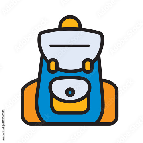 Back to School Backpack Icon for Kids