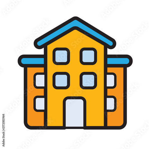 School Building Illustration for Education Theme