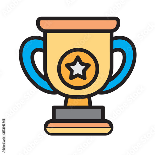 Golden Trophy Icon with Star Medal