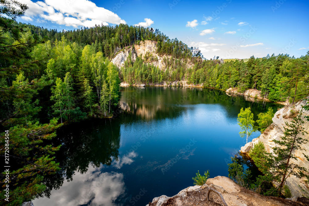 Fototapeta premium Czech Republic , Adrspach, Sand Lake, Popular destination for trips from Poland 2 August 2026