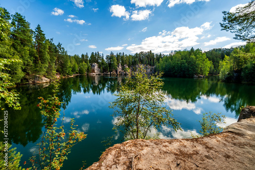 Cuadro en lienzo Czech Republic , Adrspach, Sand Lake, Popular destination for trips from Poland