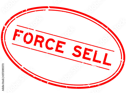 Canvas Print Grunge red force sell word oval rubber seal stamp on white background