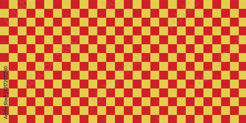 Seamless geometric pattern combining rich red and gold diamond shapes with repeating checkerboard elements, designed for fabric printing, wallpaper, packaging, and decorative surfaces.