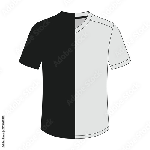 Black and White T-Shirt Design Template Mockup Vector Illustration For Custom
