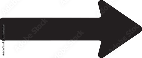 Arrow graphic points directly right on a solid white backdrop.
