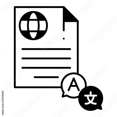 Принти на полотні Word Translate Dualtone Icon
