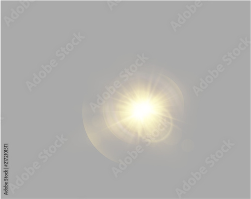 Fiery yellow light forms a bright flare.
Radiant sunbeams create sparkling highlights.
Perfect for energetic promotional artwork